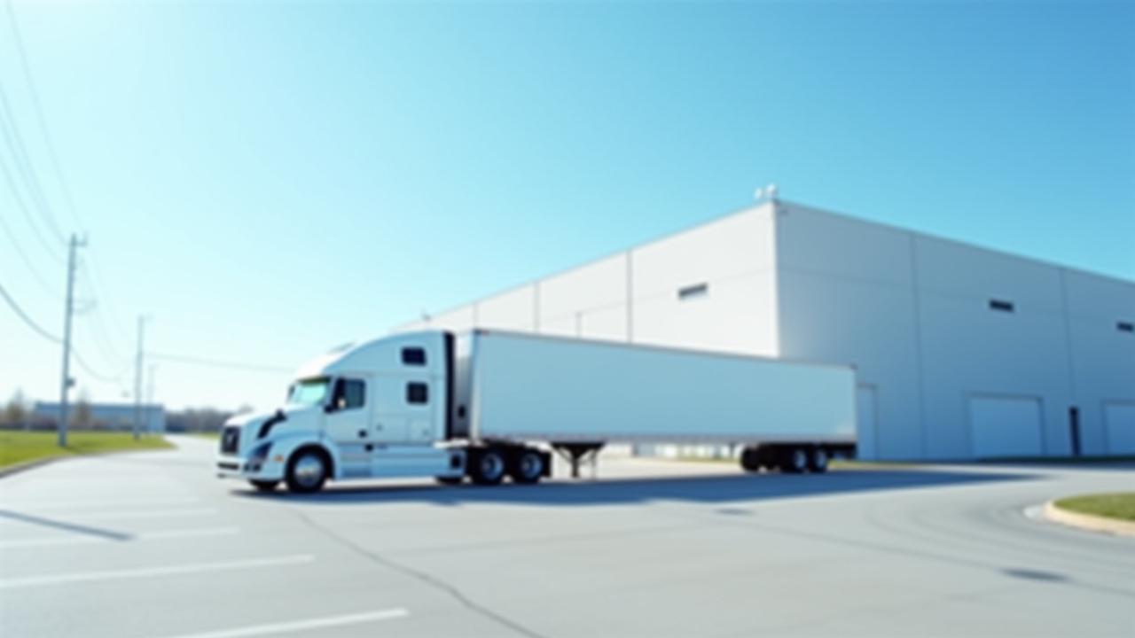 D&D Trucking vehicle docked at a modern regional distribution facility in Ohio