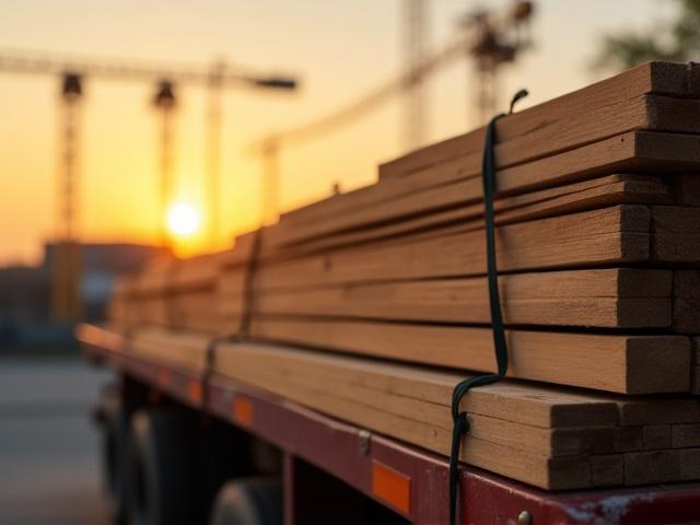 Flatbed load of construction materials