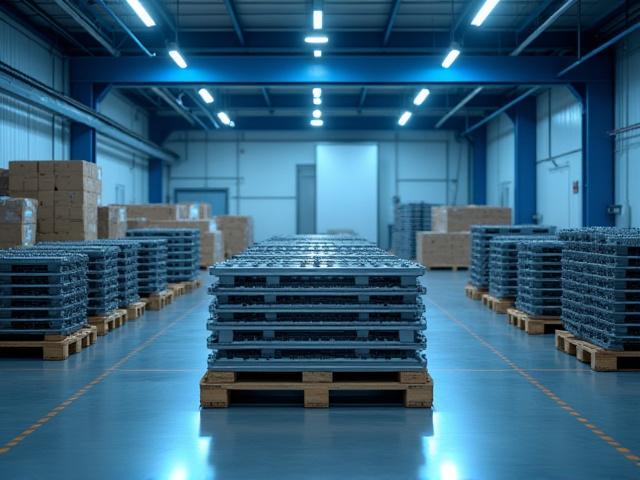 Industrial manufacturing parts ready for transport